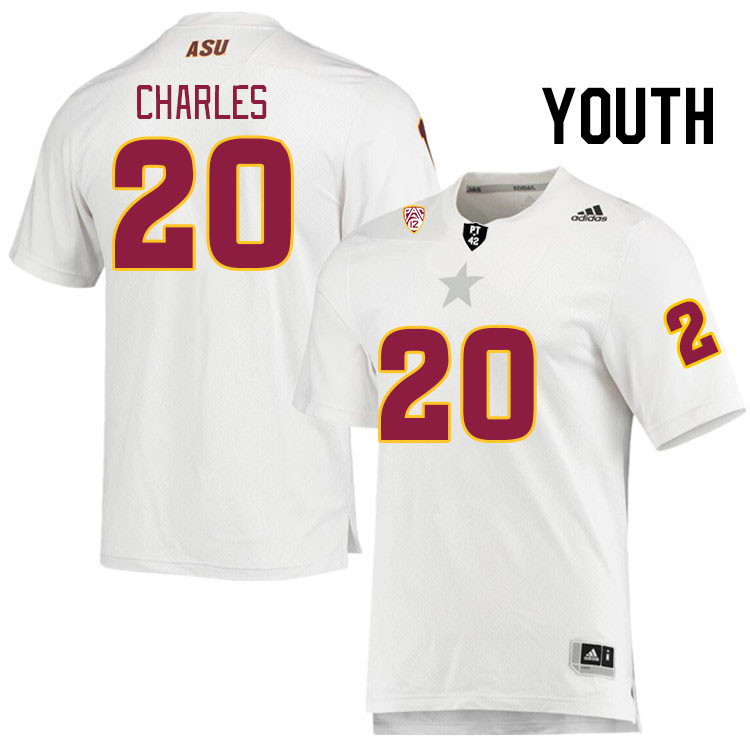 Youth #20 Shawn Charles Arizona State Sun Devils College Football Jerseys Stitched Sale-White